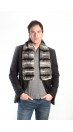 Rex Chinchilla fur scarf - striped